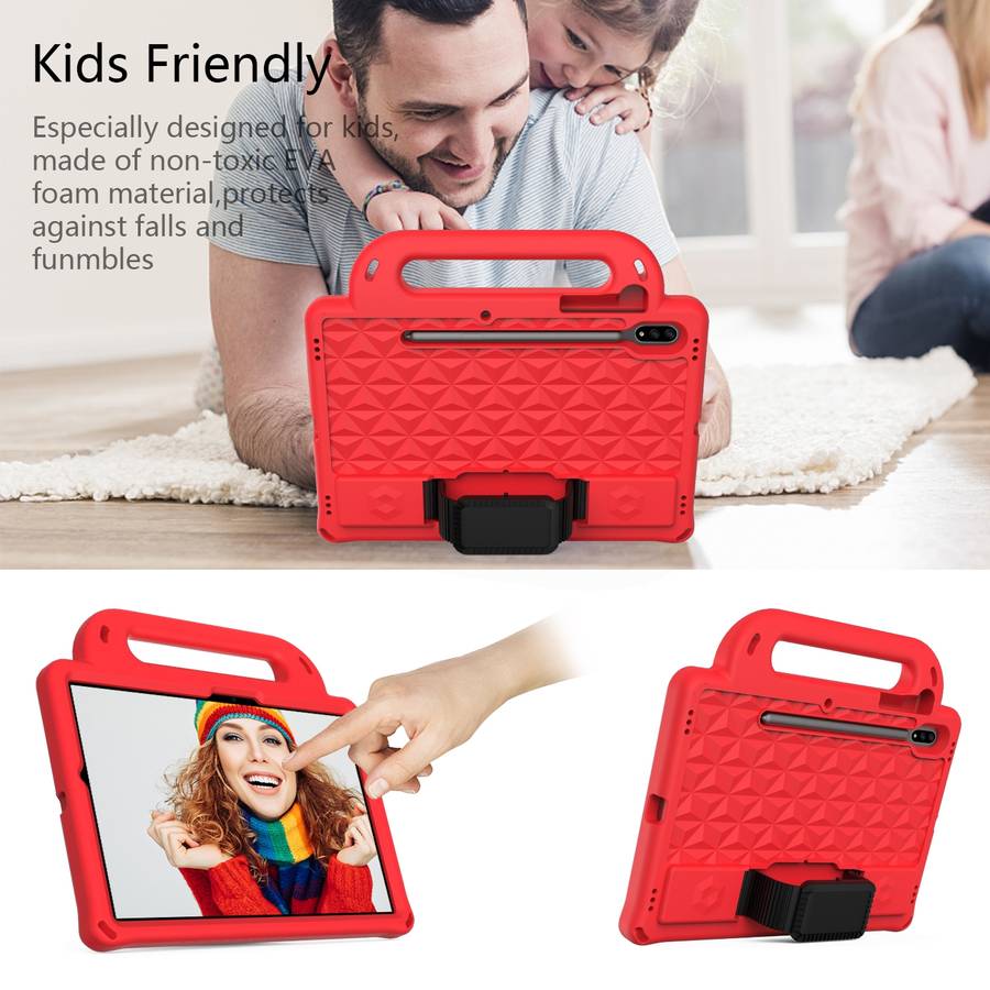 For Galaxy Tab S8 / Galaxy Tab S7 T870/T875 Diamond Series EVA Anti-Fall Shockproof Slee ... (Red)