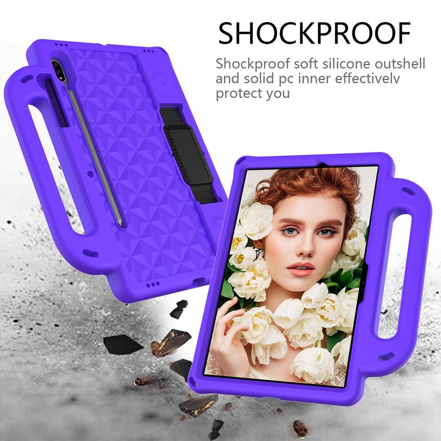 For Galaxy Tab S8 / Galaxy Tab S7 T870/T875 Diamond Series EVA Anti-Fall Shockproof S ... (Purple)