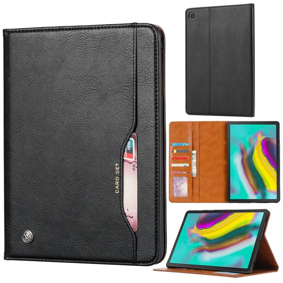 Knead Skin Texture Horizontal Flip Leather Case for Galaxy Tab S5e 10.5 T720 / T725, w ... (Black)