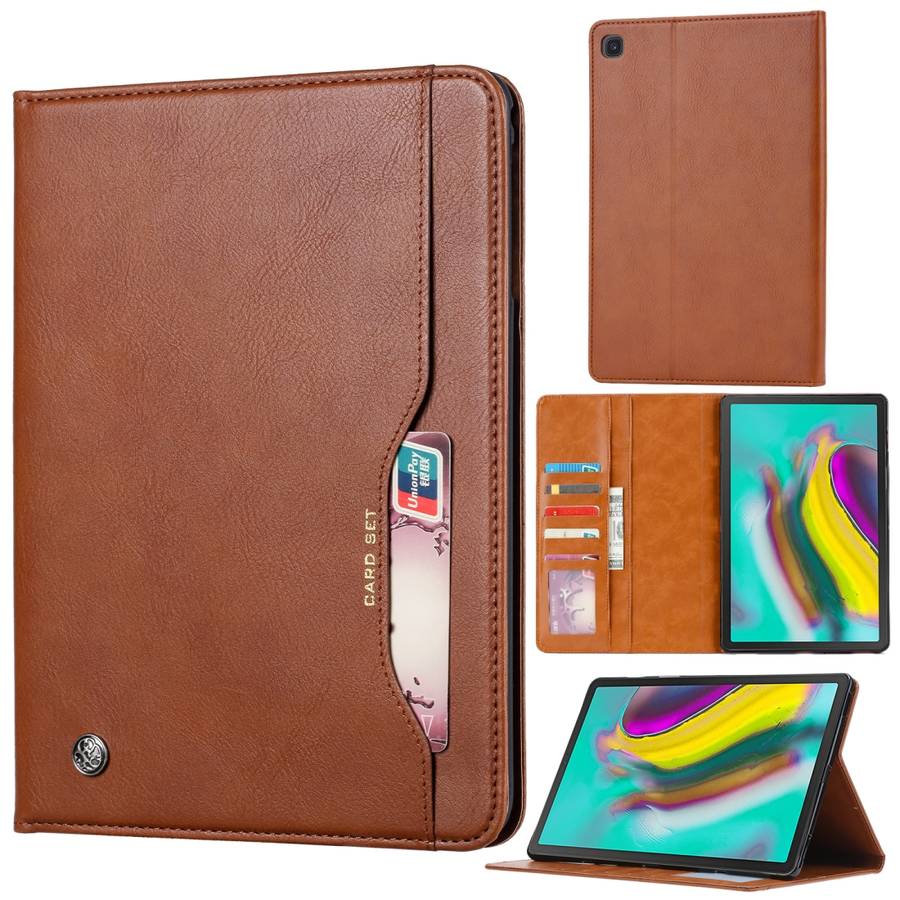 Knead Skin Texture Horizontal Flip Leather Case for Galaxy Tab S5e 10.5 T720 / T725, w ... (Brown)
