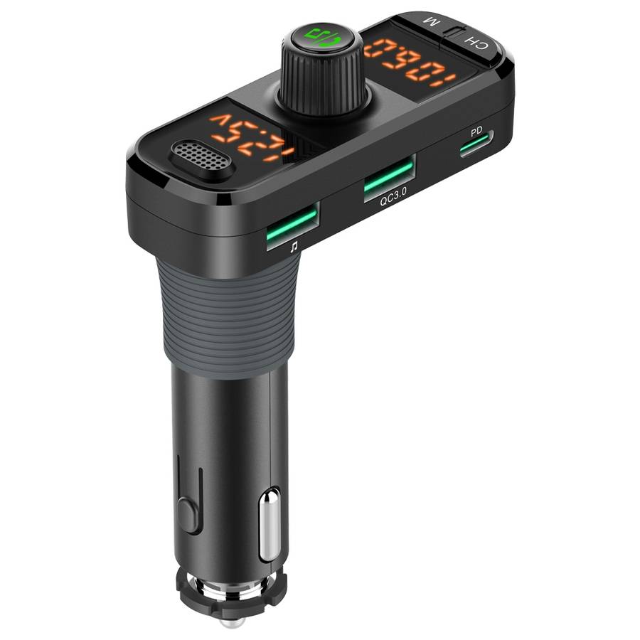 BC70 Car Bluetooth 5.0 FM Transmitter Radio Adapter Dual Display Wireless Handsfree Call MP3 Mu