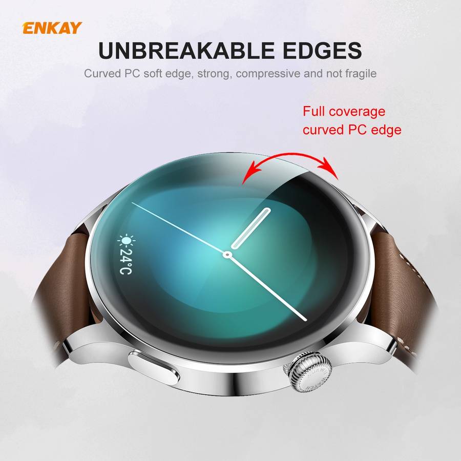 10 PCS For Huawei WATCH 3 46mm ENKAY Hat-Prince 3D Full Coverage Soft PC Edge + PMMA HD Screen Pro