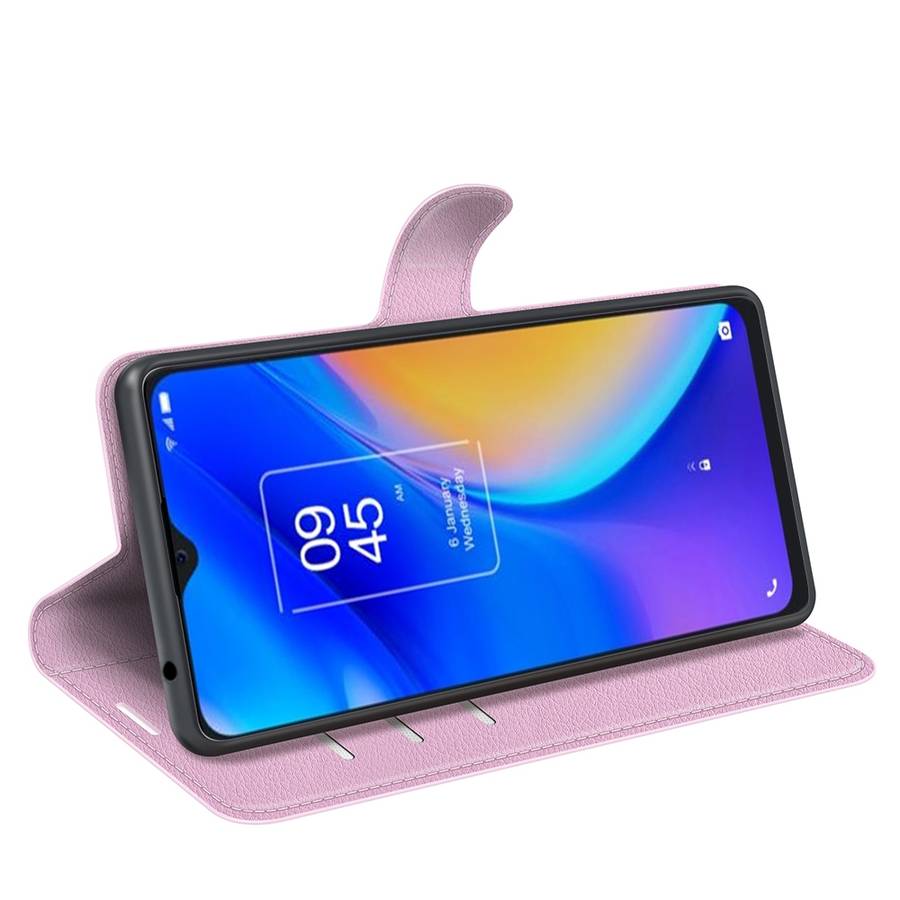 For TCL 20 SE Litchi Texture Horizontal Flip Protective Case with Holder & Card Slots & ... (Pink)