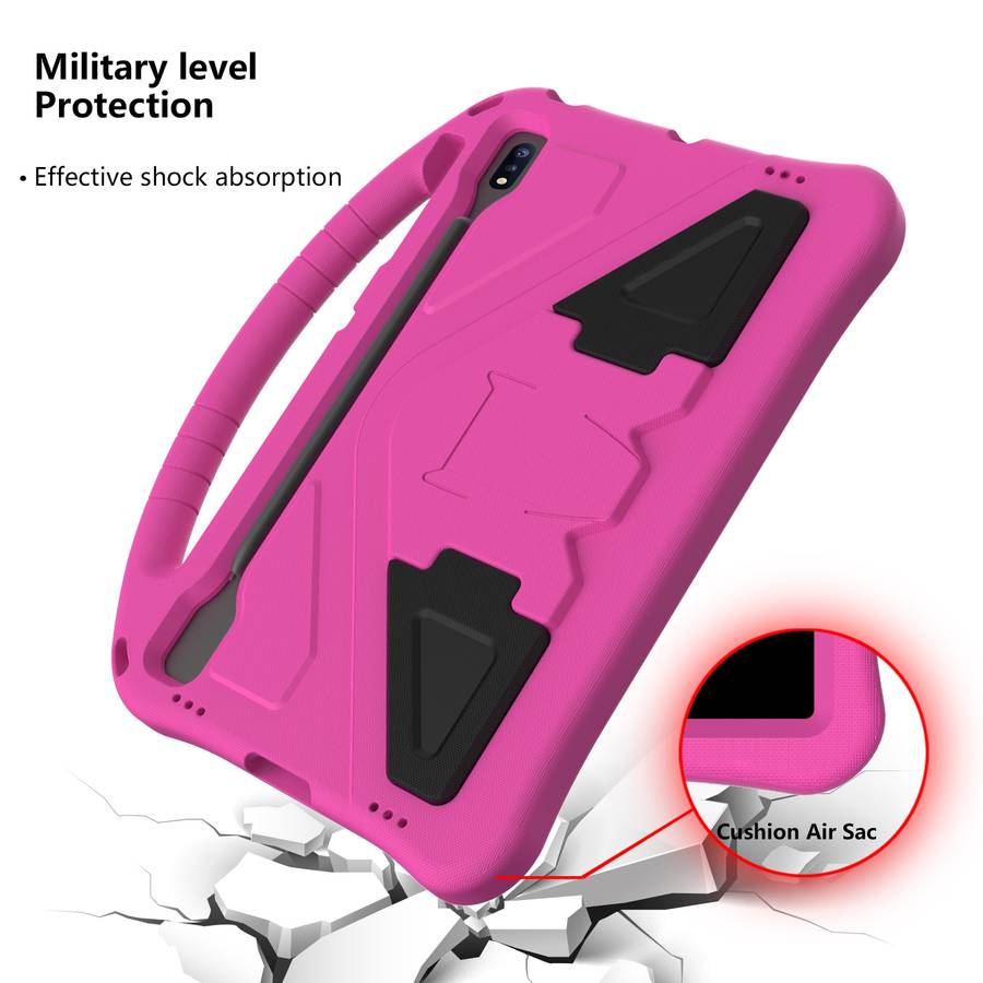 For Huawei MatePad Pro 12.6 2021 EVA Flat Anti Falling Protective Case Shell with Holder(RoseRed)