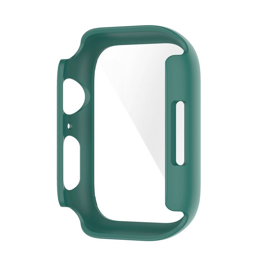 Shockproof PC Protective Case with Tempered Glass Film For Apple Watch Series 9 / 8 / 7 45mm(red)