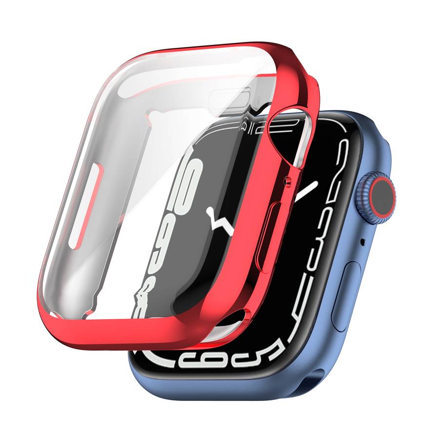 Shockproof TPU Full Protective Shell with Protective Film For Apple Watch Series 9 / 8 ... (Pink)