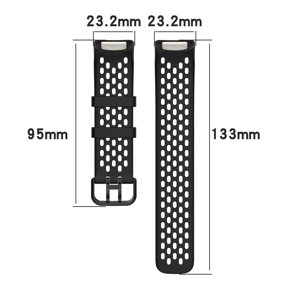 For Fitbit Charge 5 Monochromatic Breathable Silicone Watch Band(White)