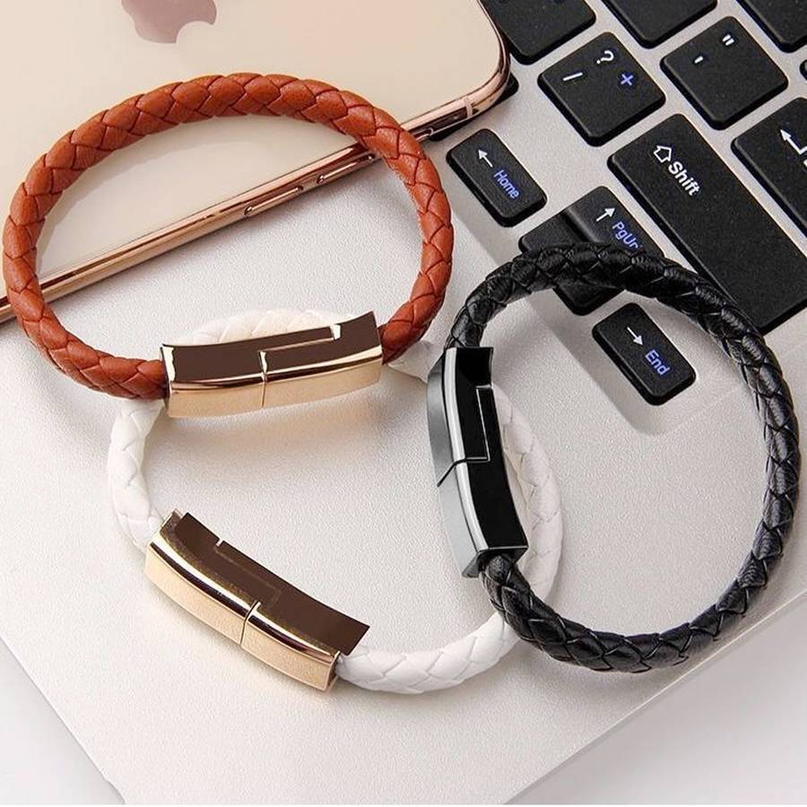 XJ-73 20cm USB to 8 Pin Bracelet Charging Data Cable(White)
