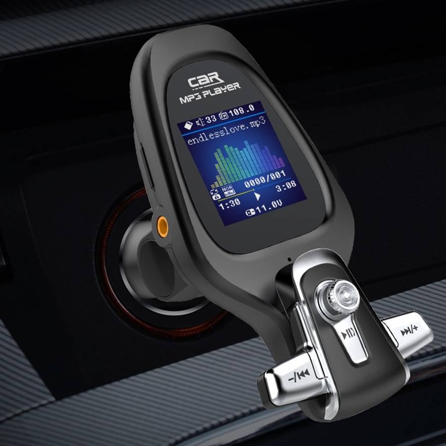 BT28 Car Color Screen Bluetooth MP3 Player AUX FM Transmitter QC3.0