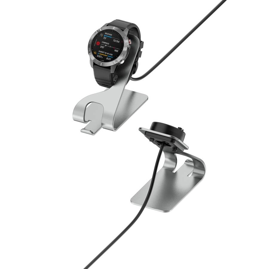 For Garmin Fenix 7 Smart Watch Metal Charger Stand(Gray)