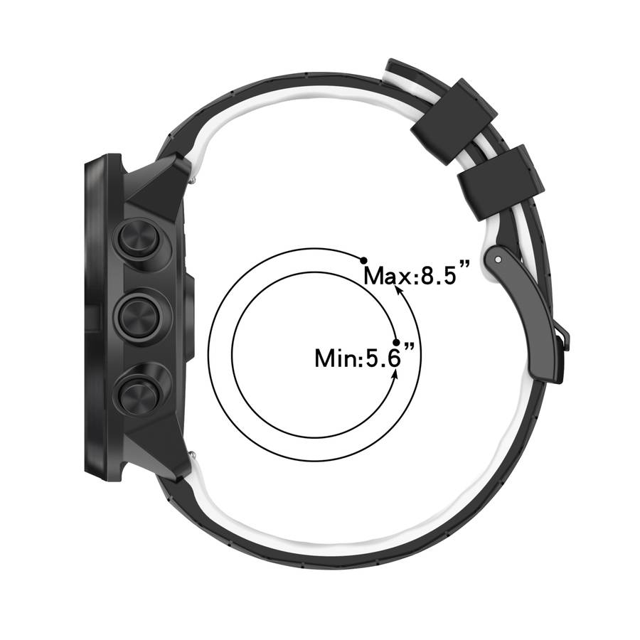For Suunto 7 24mm Mixed-Color Silicone Watch Band(Black+Green)