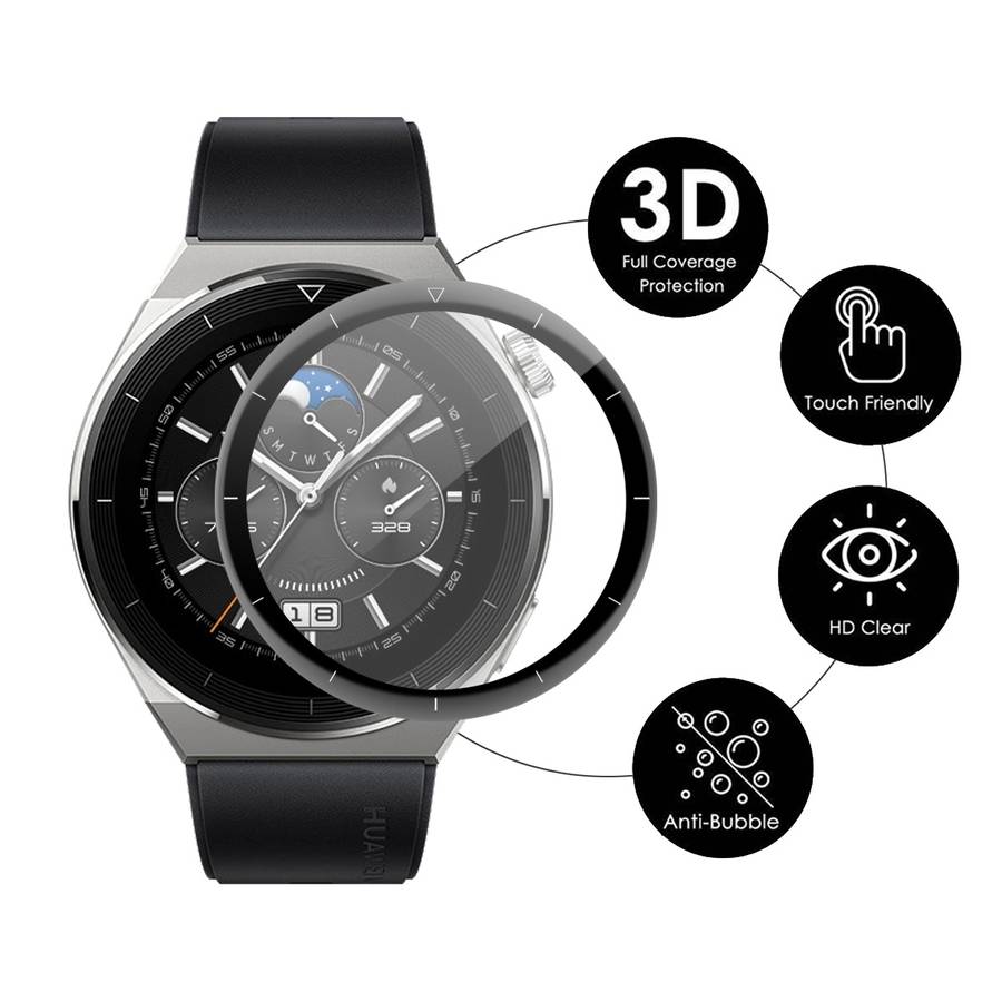 10 PCS For Huawei Watch GT 3 Pro 46mm ENKAY 3D Full Coverage Soft PC Edge + PMMA HD Screen Watch F