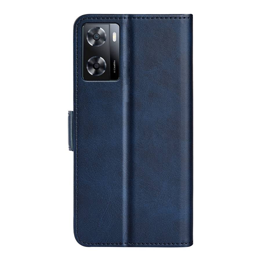 For OPPO A57 4G Dual-side Magnetic Buckle Horizontal Flip Leather Phone Case(Black)