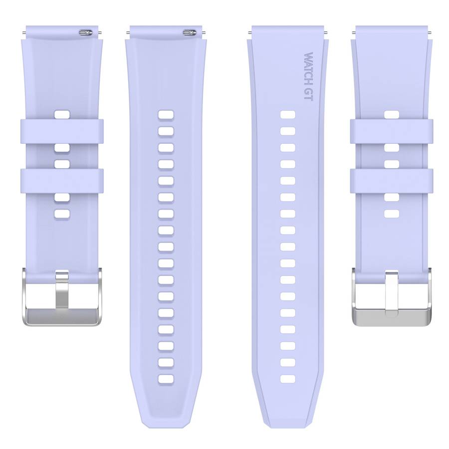 Protruding Head Silicone Strap Silver Buckle For Samsung Galaxy Watch 46mm 22mm(Purple)