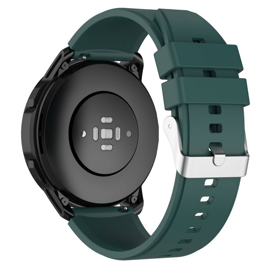 Protruding Head Silicone Strap Silver Buckle For Samsung Galaxy Watch 46mm 22mm(Dark Green)