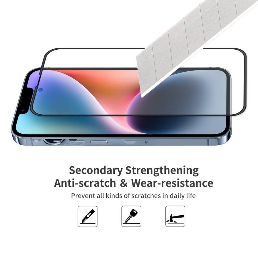 For iPhone 14 ENKAY Full Glue Tempered Glass Anti-fall Full Film