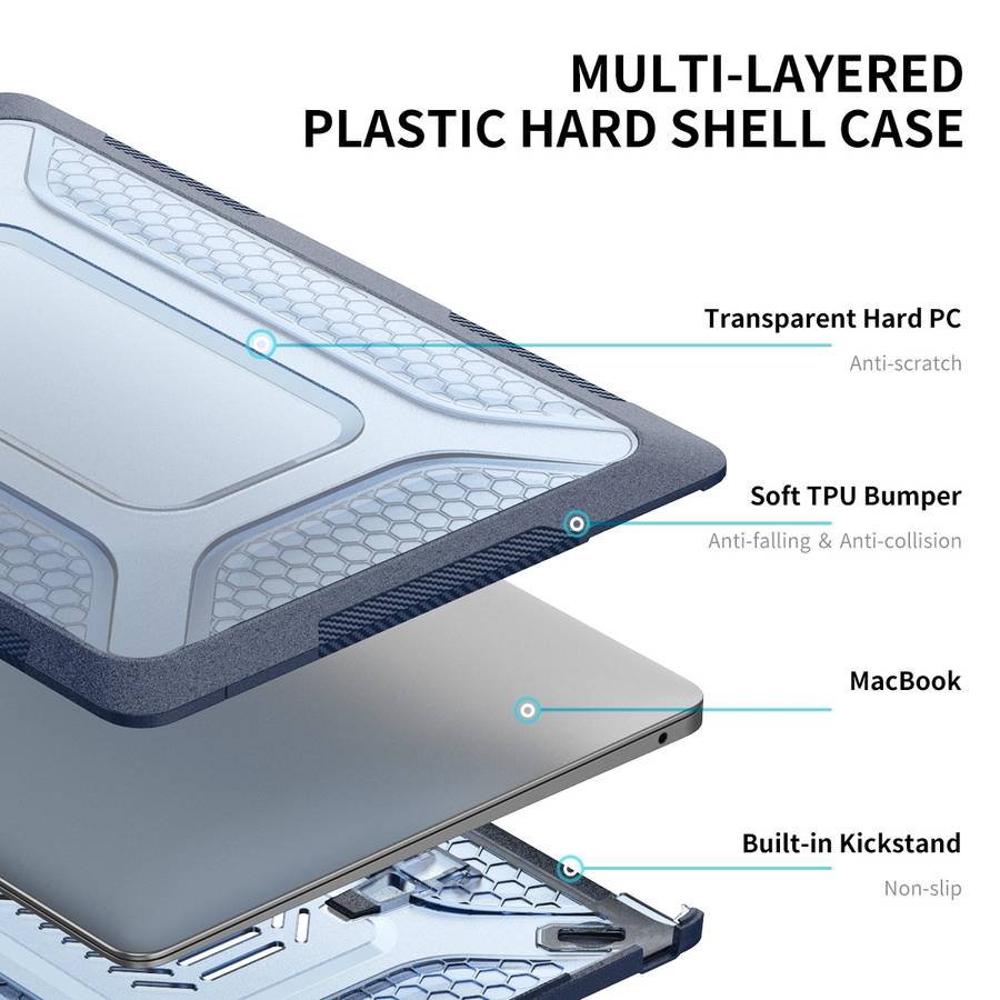 For MacBook Pro 13.3 A2251/A2289/A2338 ENKAY Hat-Prince 3 in 1 Protective Bracket Case ... (Grey)