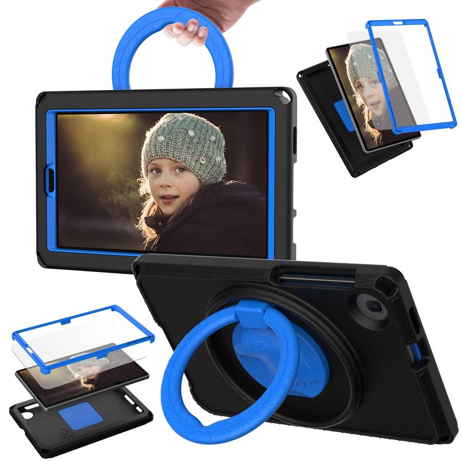 For Samsung Galaxy Tab A7 Lite T220/T225 2020 EVA Hybrid PC Shockproof Tablet Case wit ... (Black)