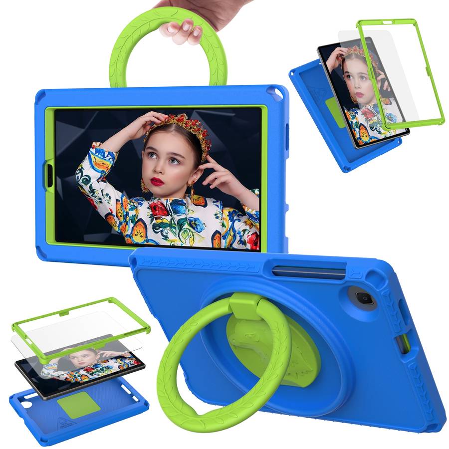 For Samsung Galaxy Tab A7 Lite T220/T225 2020 EVA Hybrid PC Shockproof Tablet Case with ... (Blue)