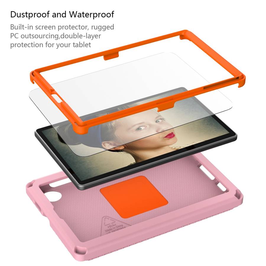For Samsung Galaxy Tab A7 Lite T220/T225 2020 EVA Hybrid PC Shockproof Tablet Case with ... (Pink)