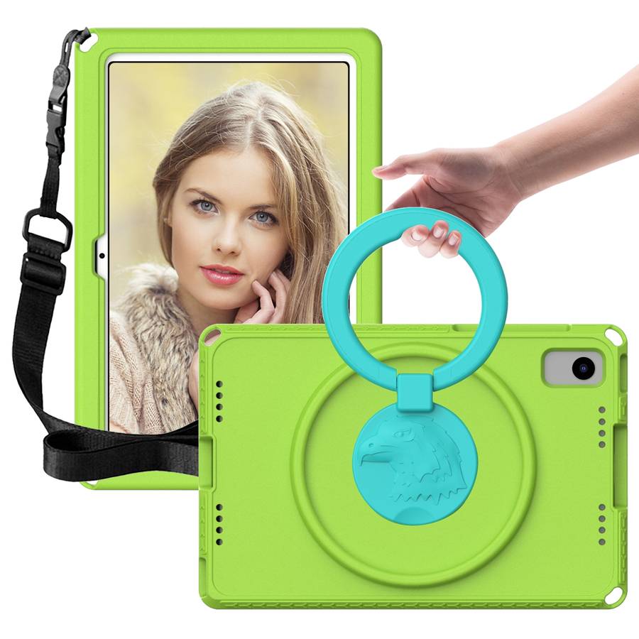 For Samsung Galaxy Tab S6 Lite 2024 EVA Hybrid PC Shockproof Tablet Case with Frame(Grass Green