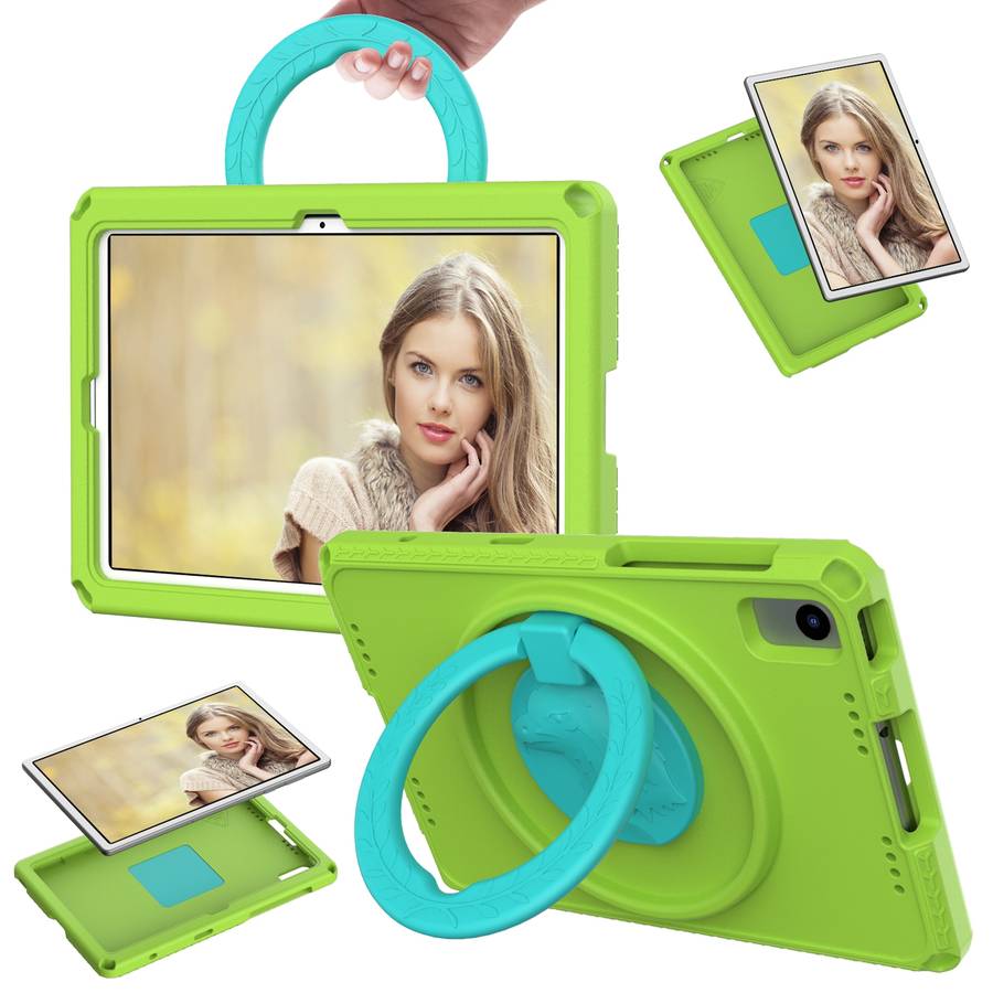 For Samsung Galaxy Tab S6 Lite 2024 EVA Hybrid PC Shockproof Tablet Case with Frame(Grass Green