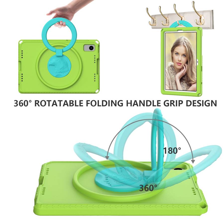 For Samsung Galaxy Tab S6 Lite 2024 EVA Hybrid PC Shockproof Tablet Case with Frame(Grass Green