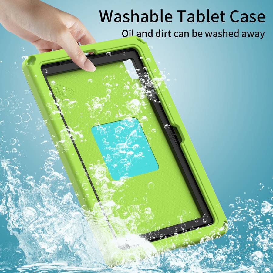 For Samsung Galaxy Tab S6 Lite 2024 EVA Hybrid PC Shockproof Tablet Case with Frame(Grass Green