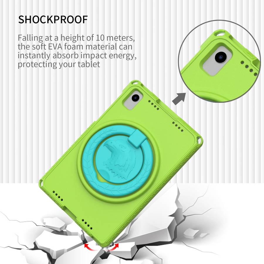For Samsung Galaxy Tab S6 Lite 2024 EVA Hybrid PC Shockproof Tablet Case with Frame(Grass Green