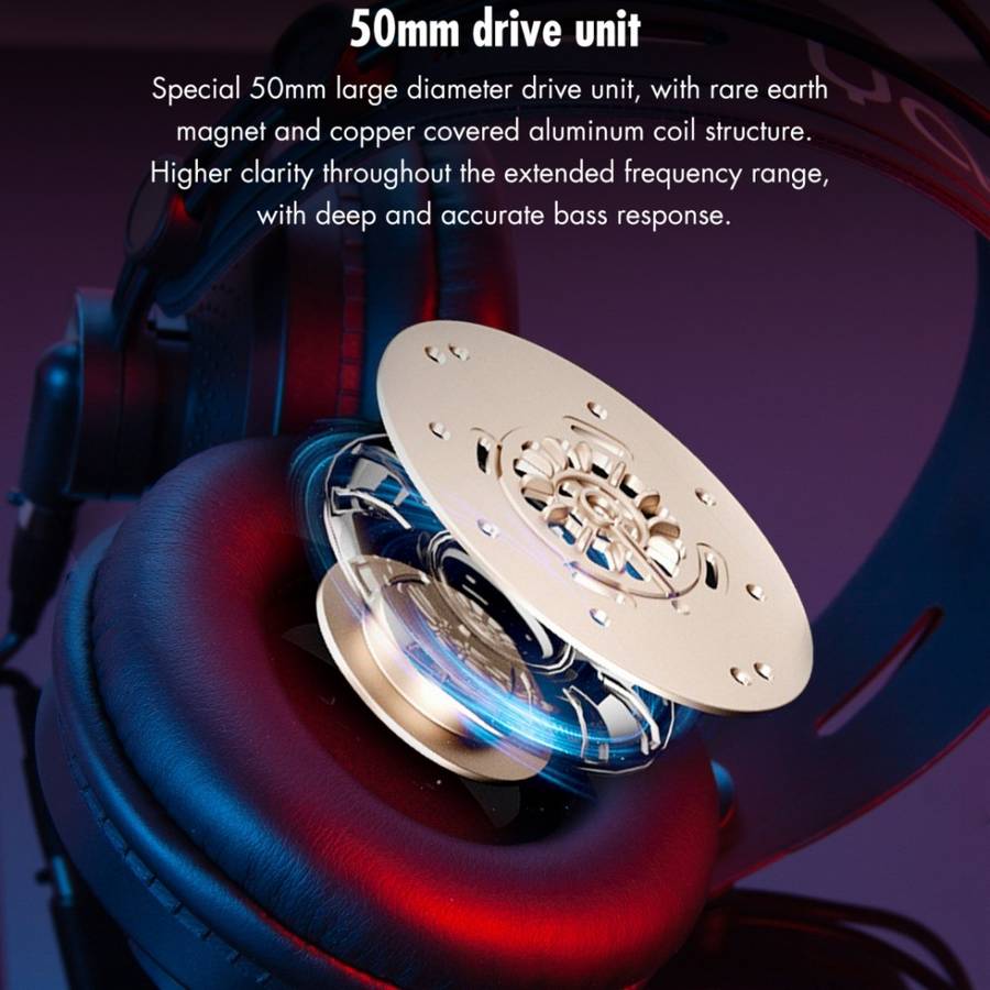 Yanmai D68-A Foldable Lightweight Recording Monitor Headphone(Blue)