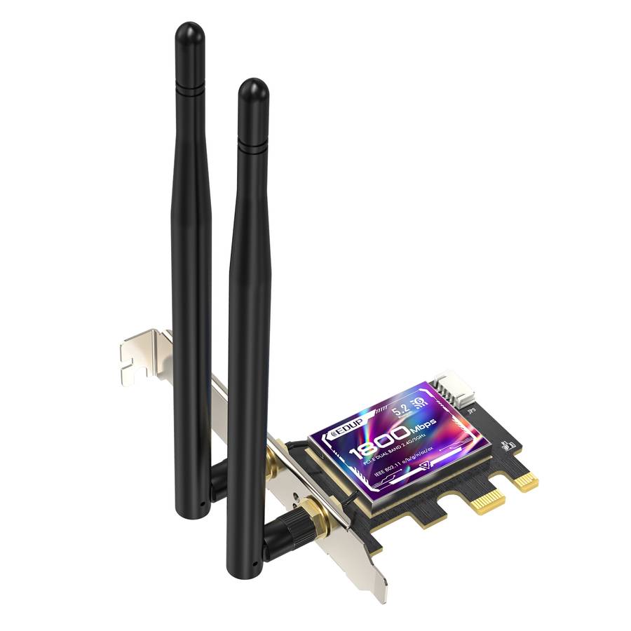 EDUP EP-9658 PCI-E WiFi 6 Card AX1800M Bluetooth 5.2 Adapter for Desktop PC, 2.4GHz/5.8GHz Dual Ba