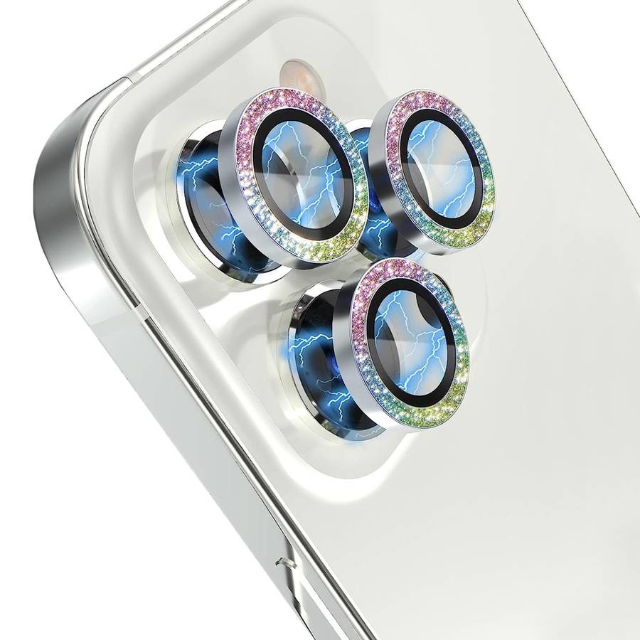 For iPhone 13 Pro / 13 Pro Max NORTHJO Camera Lens Protector Tempered Glass Bling G ... (Colorful)