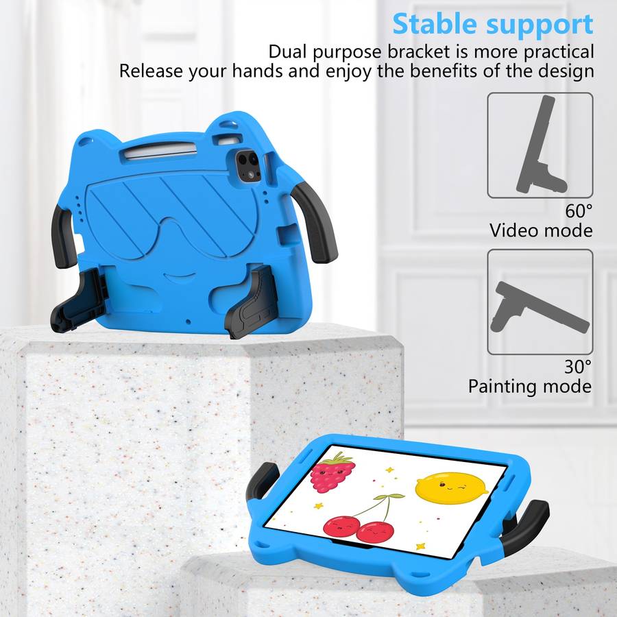 For iPad Pro 11 2025 / 2024 Ice Baby EVA Shockproof Hard PC Tablet Case(Sky Blue+Black)