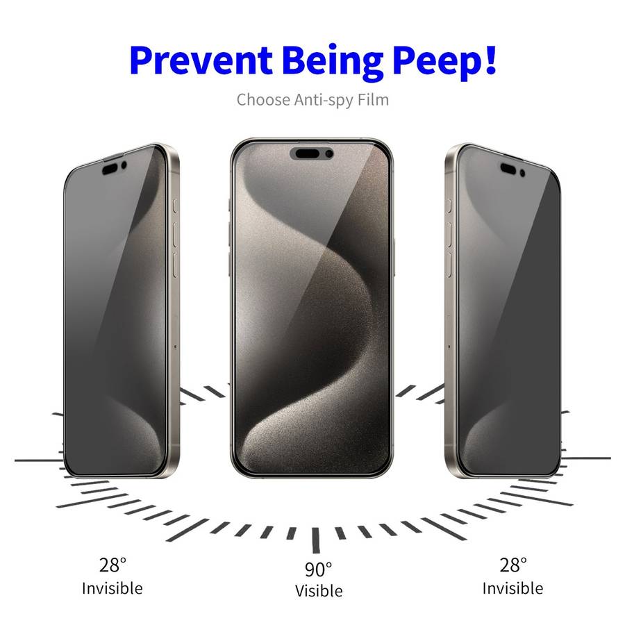 For iPhone 16 Pro 5pcs ENKAY Hat-Prince 28 Anti-peeping Tempered Glass Protector Full Screen Fil