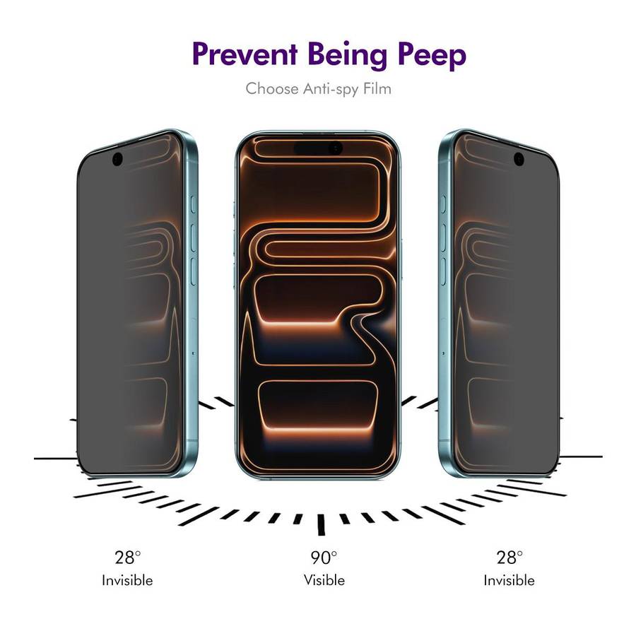 For iPhone 17 Pro Max 5pcs ENKAY Hat-Prince 28 Anti-peeping Tempered Glass Protector Full Screen
