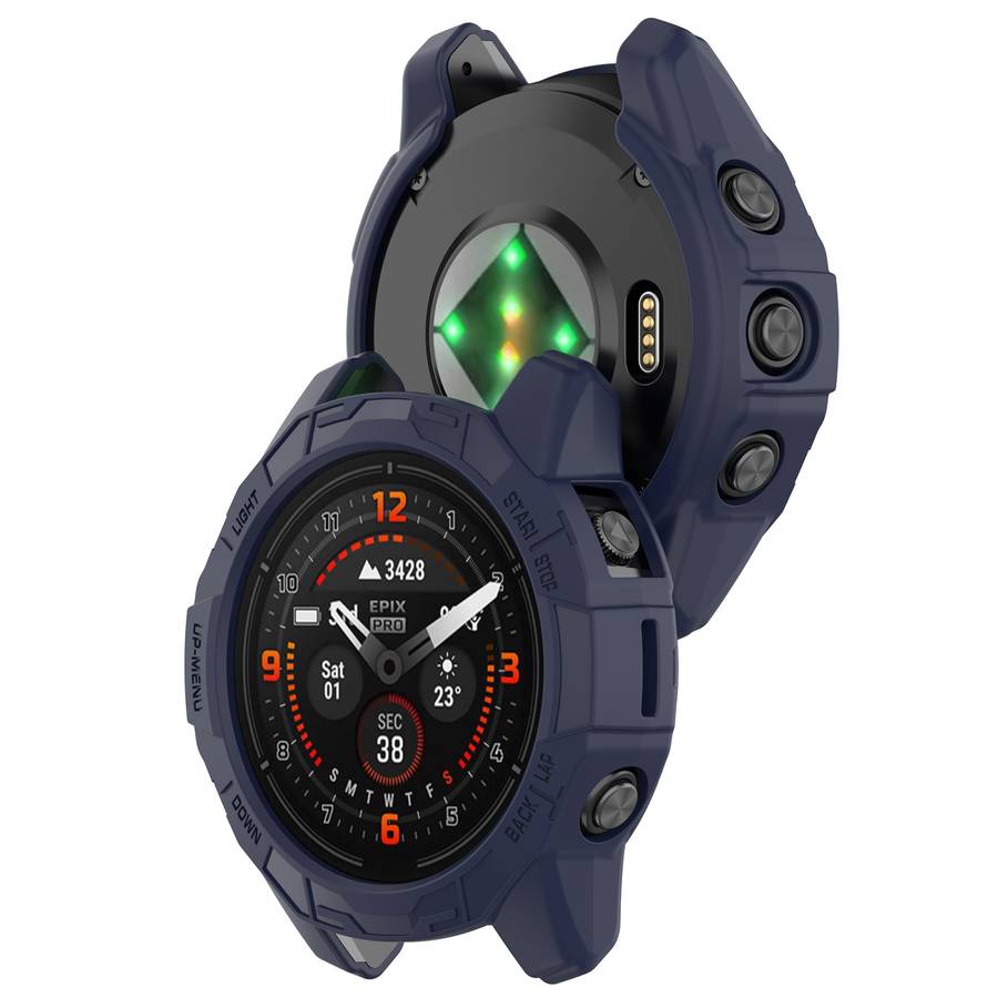 For Garmin Epix Pro / Epix Pro Gen 2 42mm / Fenix 7S / 7S Pro Armored TPU Half Wrapped ... (Blue)
