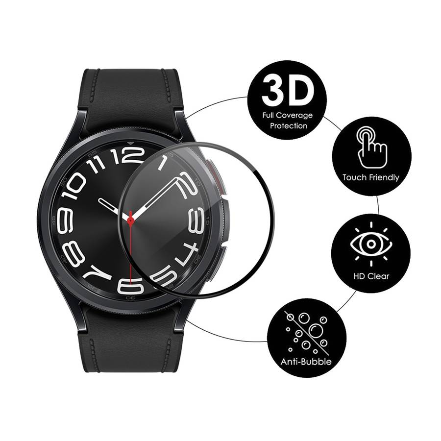 For Samsung Galaxy Watch6 Classic 43mm 5pcs ENKAY 3D Full Coverage Soft PC Edge PMMA HD Screen Fil