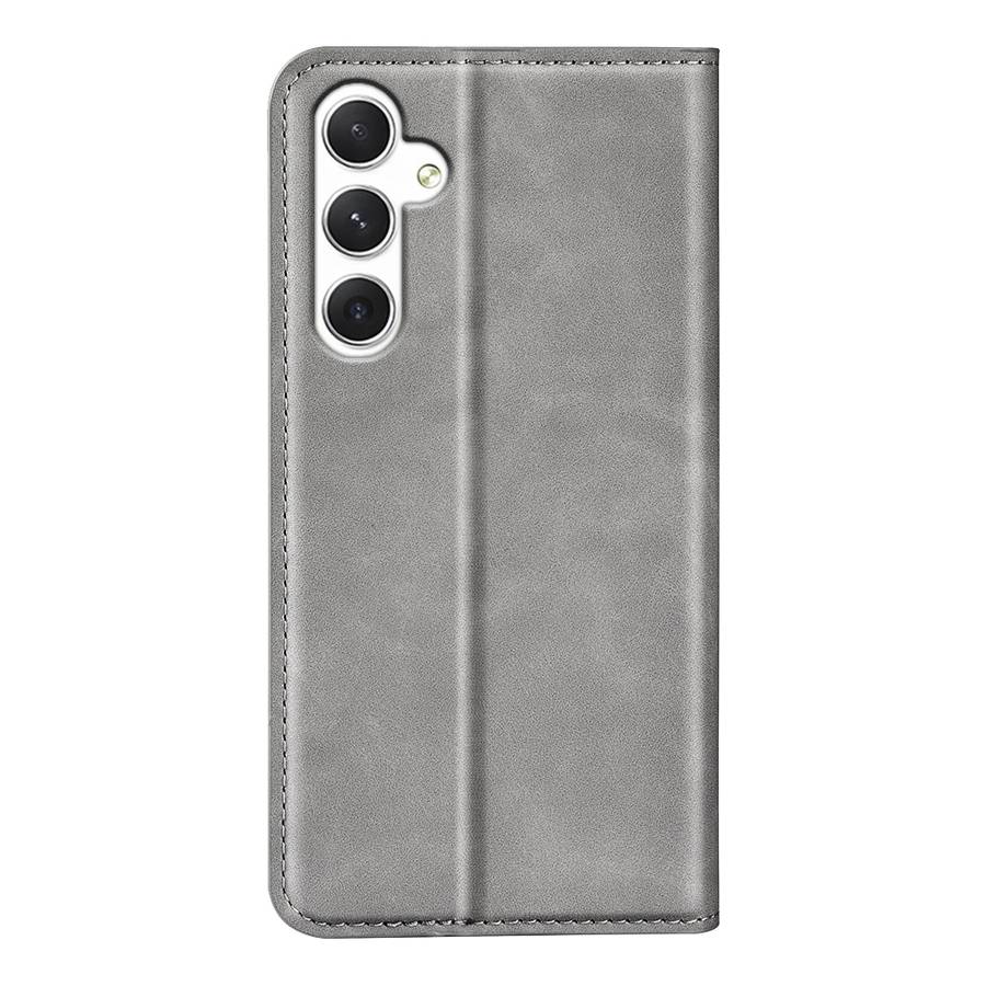 For Samsung Galaxy S24 5G Retro-skin Magnetic Suction Leather Phone Case(Grey)
