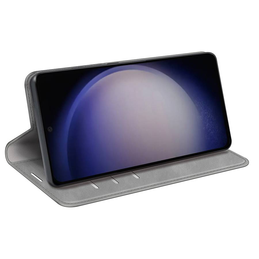 For Samsung Galaxy S24 5G Retro-skin Magnetic Suction Leather Phone Case(Grey)