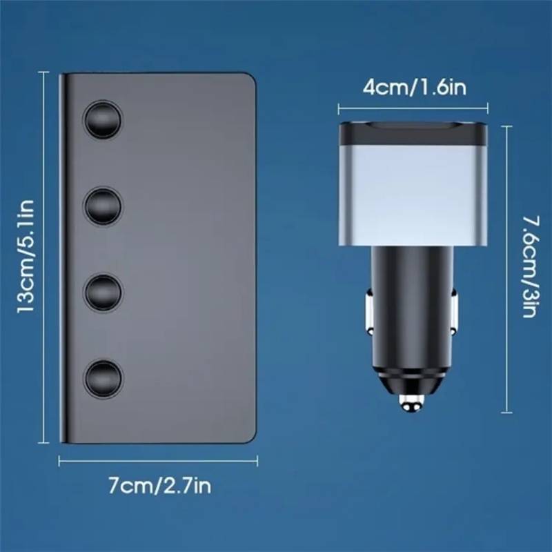 TR-54 9 In 1 Multi Ports PD+QC3.0 USB Car Charger Device 3 Socket Cigarette Lighter Splitter