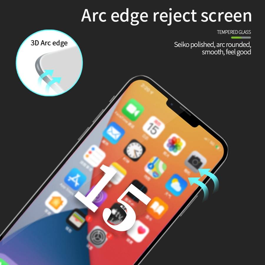 For iPhone 15 PINWUYO 9H 3D Curved Full Screen Explosion-proof Tempered Glass Film(Black)