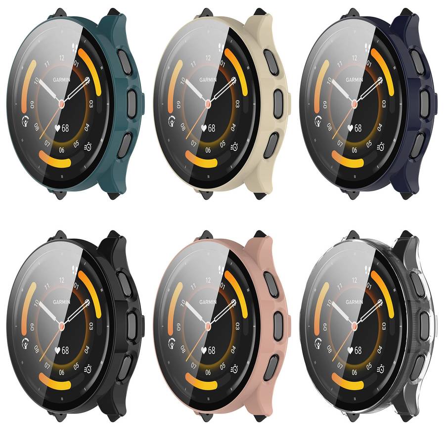 For Garmin Venu 3 PC + Tempered Film Integrated Watch Protective Case(Pink)