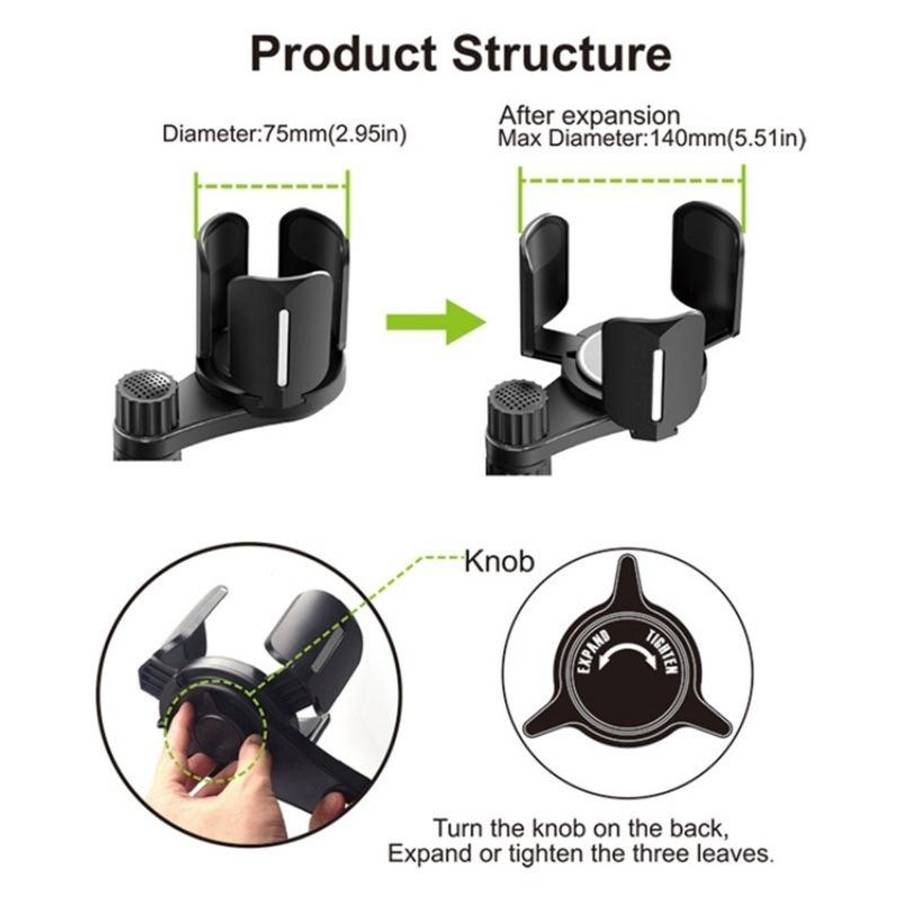 D03 For Drink Bottle Snack Car Cup Holder Expander Adjustable Dual Round Car Cup Holder