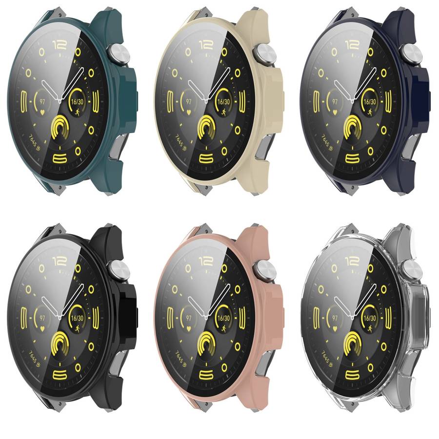 For Huawei Watch GT 4 46mm PC + Tempered Film Integrated Watch Protective Case(Black)