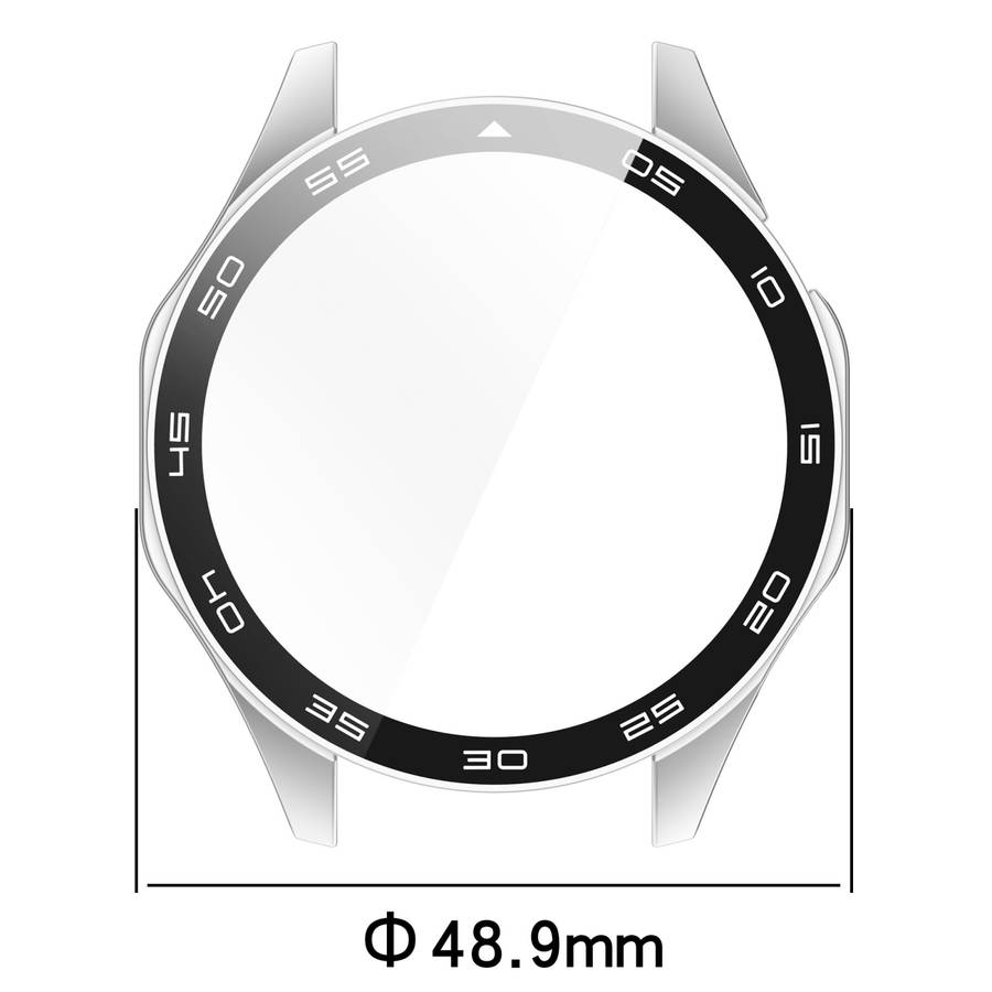 For Huawei Watch GT 4 46mm PC + Tempered Glass Integrated Watch Protective Case with G ... (Black)