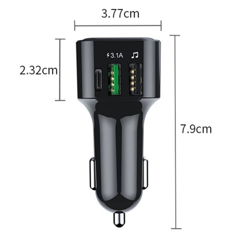 Colorful light Car Hands-free Call Bluetooth Receiver Support U Disk MP3 Player