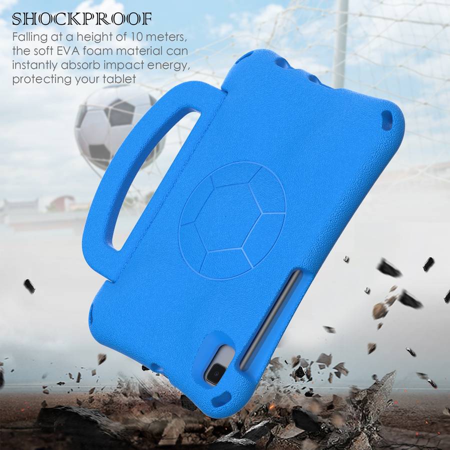For Samsung Galaxy Tab A7 Lite 8.7 T220/T225 Handle Football Shaped EVA Shockproof Tabl ... (Blue)