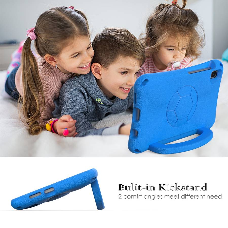For Samsung Galaxy Tab A7 Lite 8.7 T220/T225 Handle Football Shaped EVA Shockproof Tabl ... (Blue)