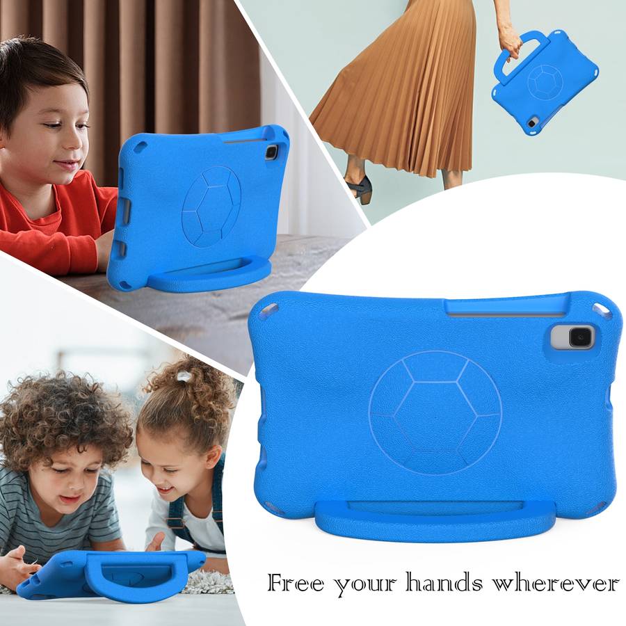 For Samsung Galaxy Tab A7 Lite 8.7 T220/T225 Handle Football Shaped EVA Shockproof Tabl ... (Blue)