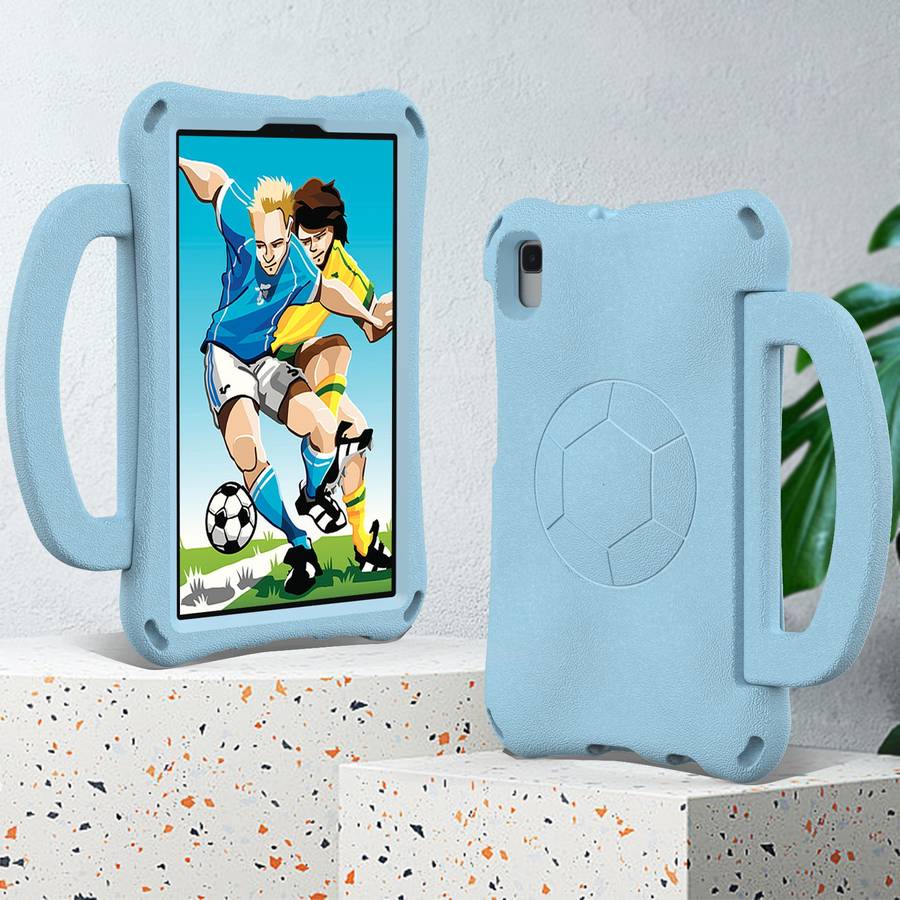 For Samsung Galaxy Tab A7 Lite 8.7 T220/T225 Handle Football Shaped EVA Shockproo ... (Light Blue)